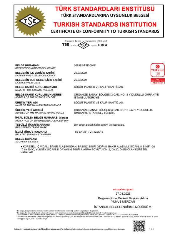 TS EN 331 MTL